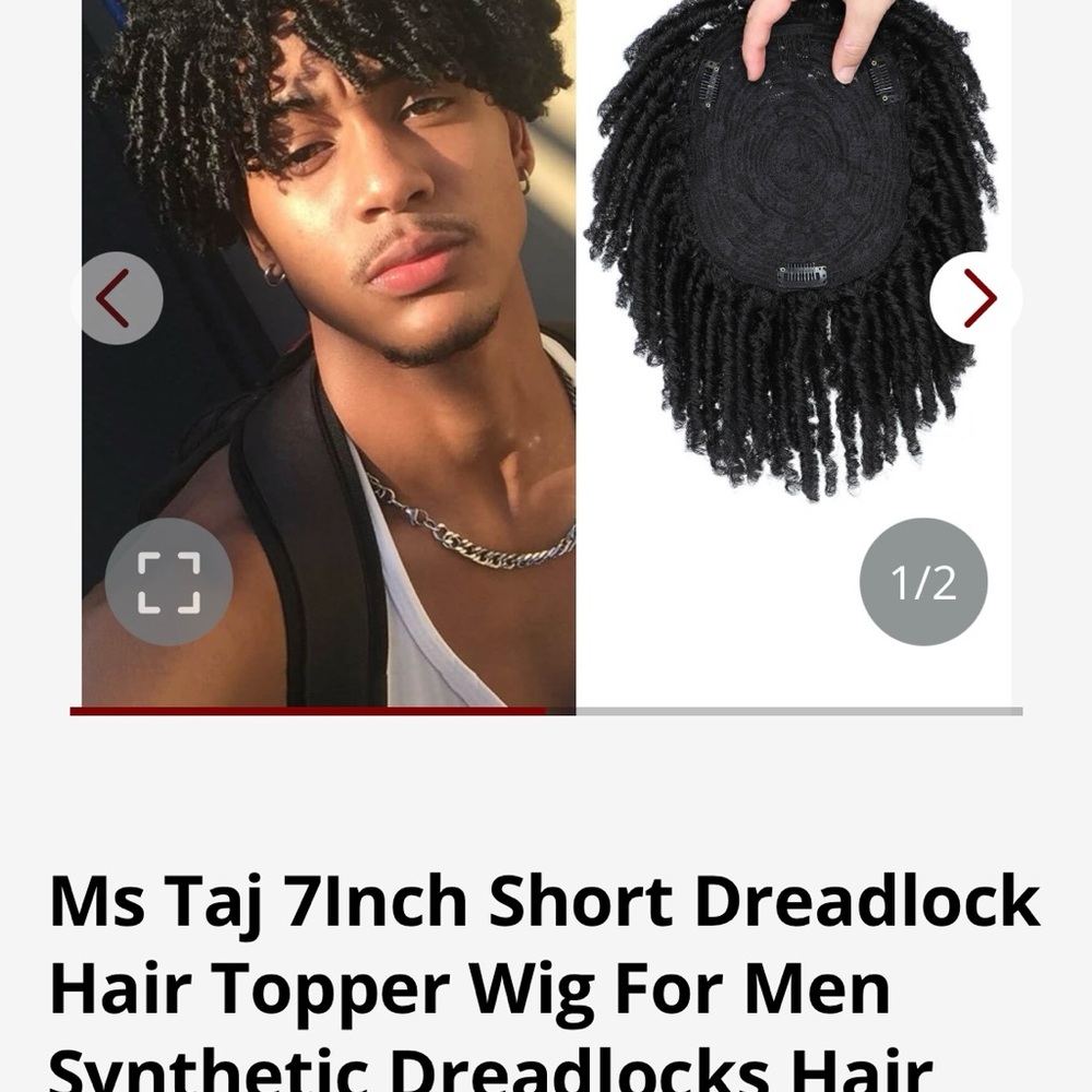 Black Dreadlock Hair Topper Wig for Men